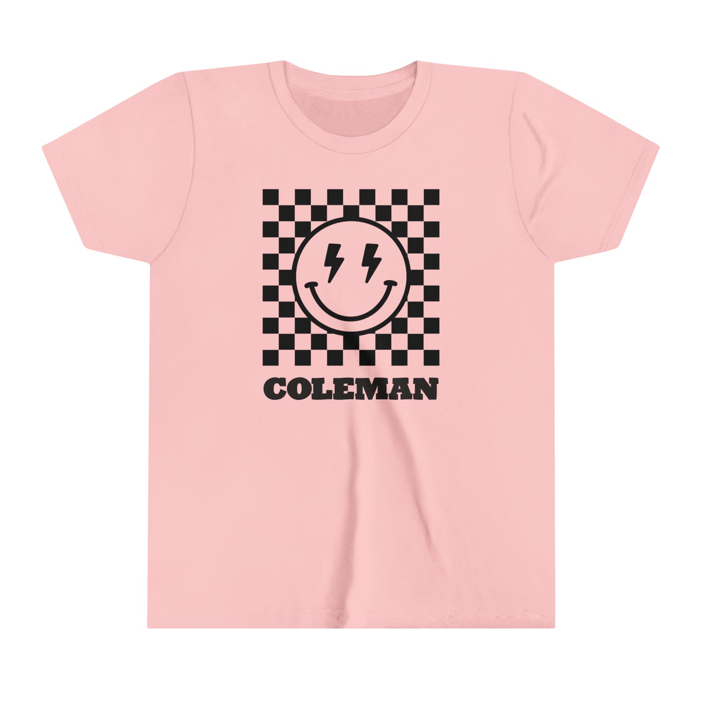 Coleman Checker Happy Face Youth SS Tee (multiple colors)
