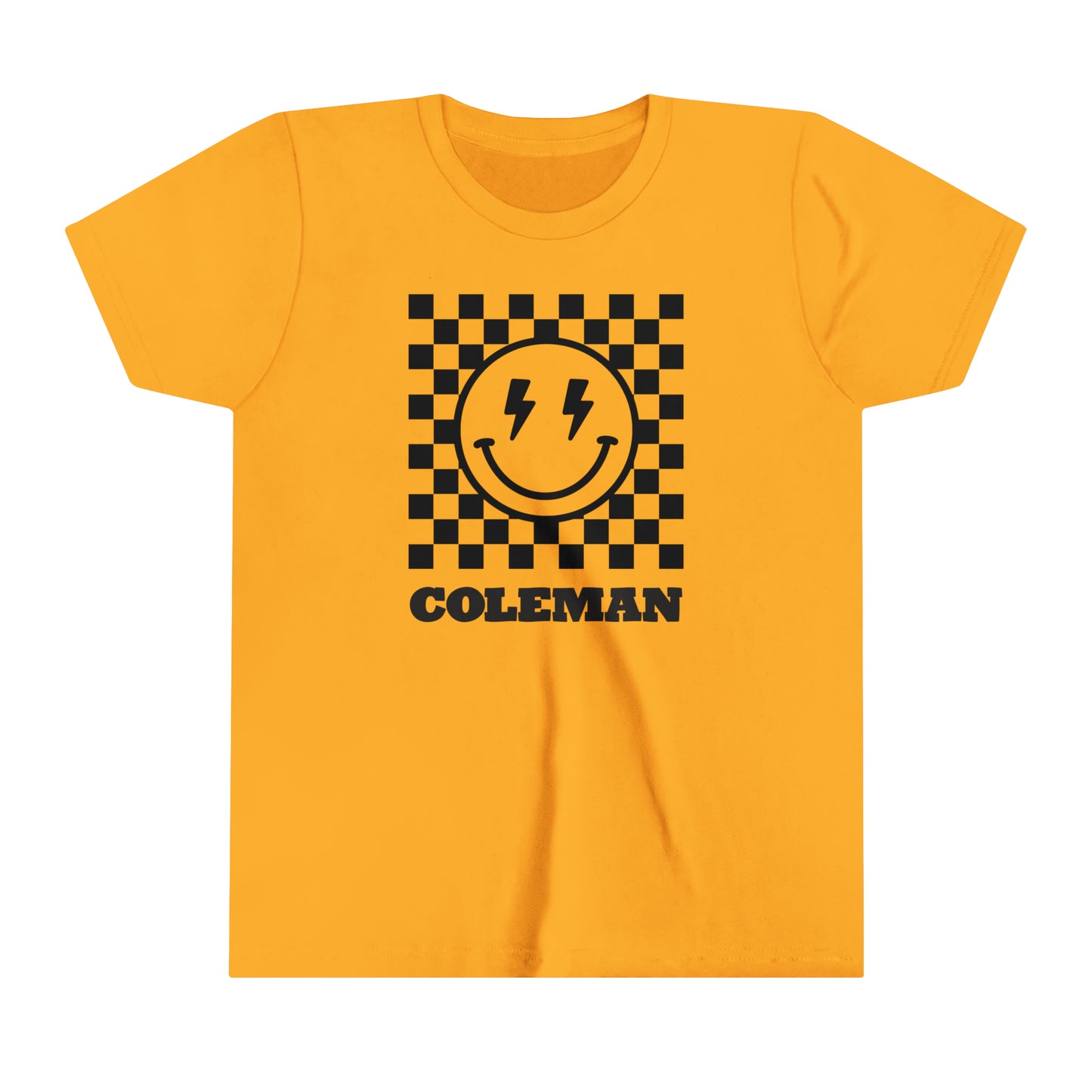 Coleman Checker Happy Face Youth SS Tee (multiple colors)