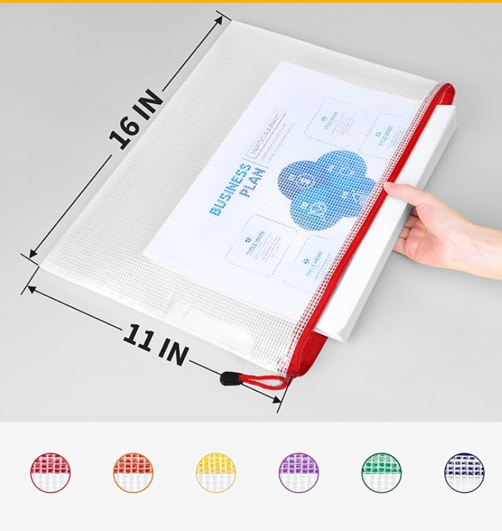 Mesh zip pouch organizers