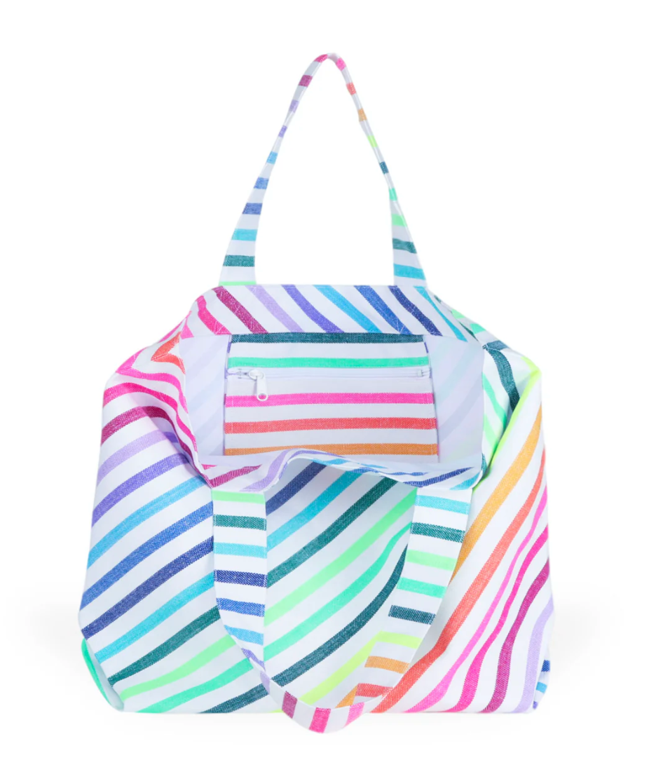 Las Bayadas Diagonal Striped Mexican Beach Tote Bag