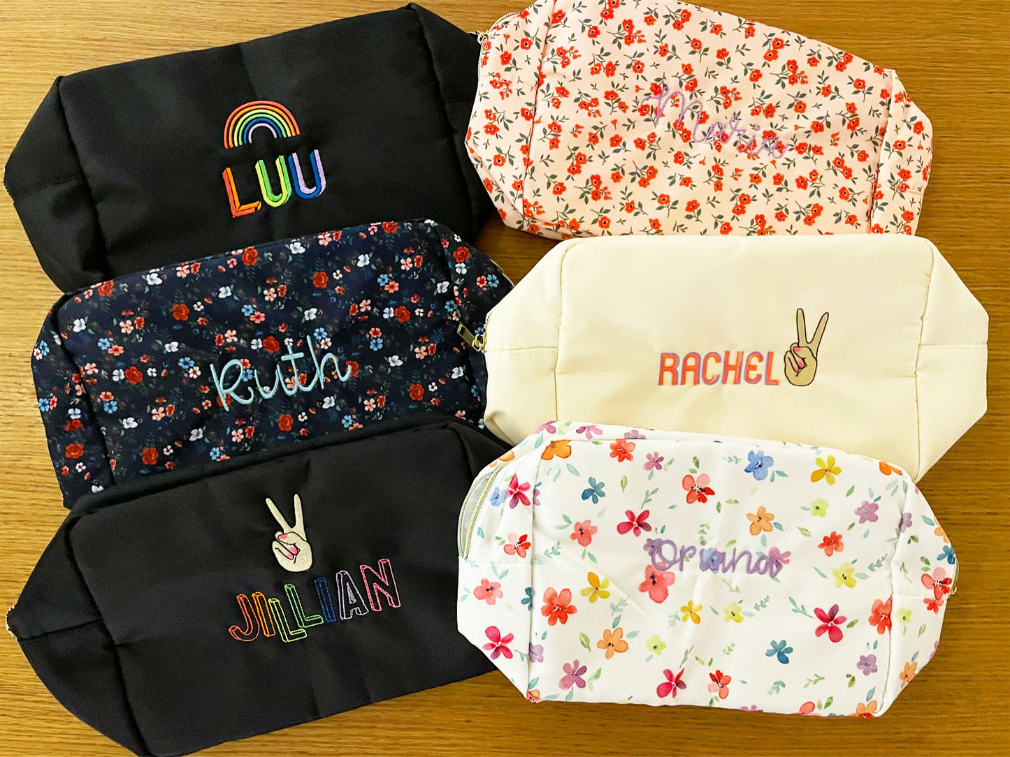 Embroidered Nylon Pouch, Funny Makeup Bag, Custom Cosmetic Bag, Witty Travel Pouch, Zipper Pouch, Gift for Her, Aesthetic Pouch