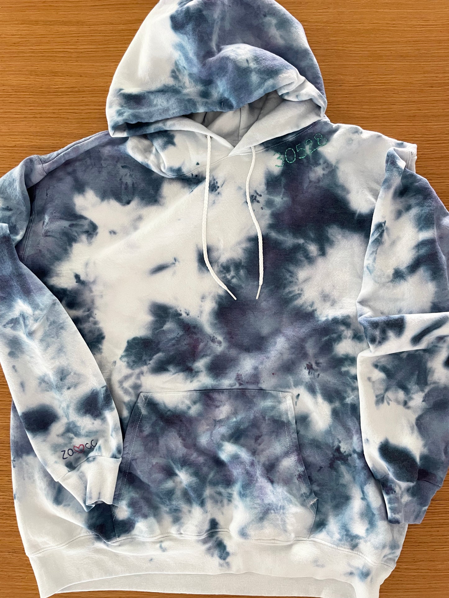 Tie Dyed Zip Code hoodie sweatshirt