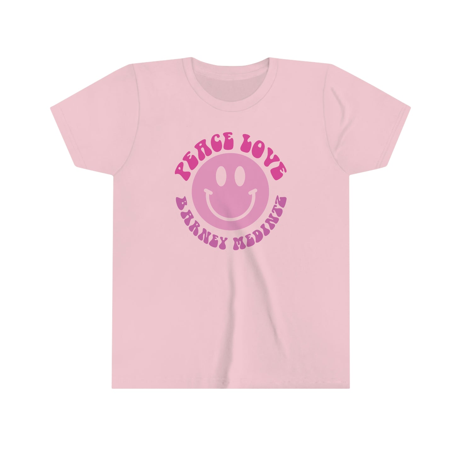 Peace, Love, CBM Pink Youth Short Sleeve Tee