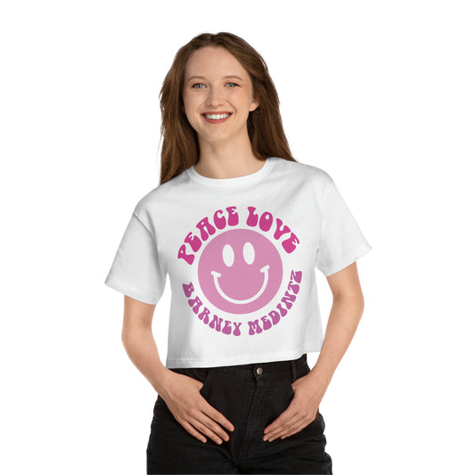Peace, Love, CBM Champion Women's Heritage Cropped T-Shirt