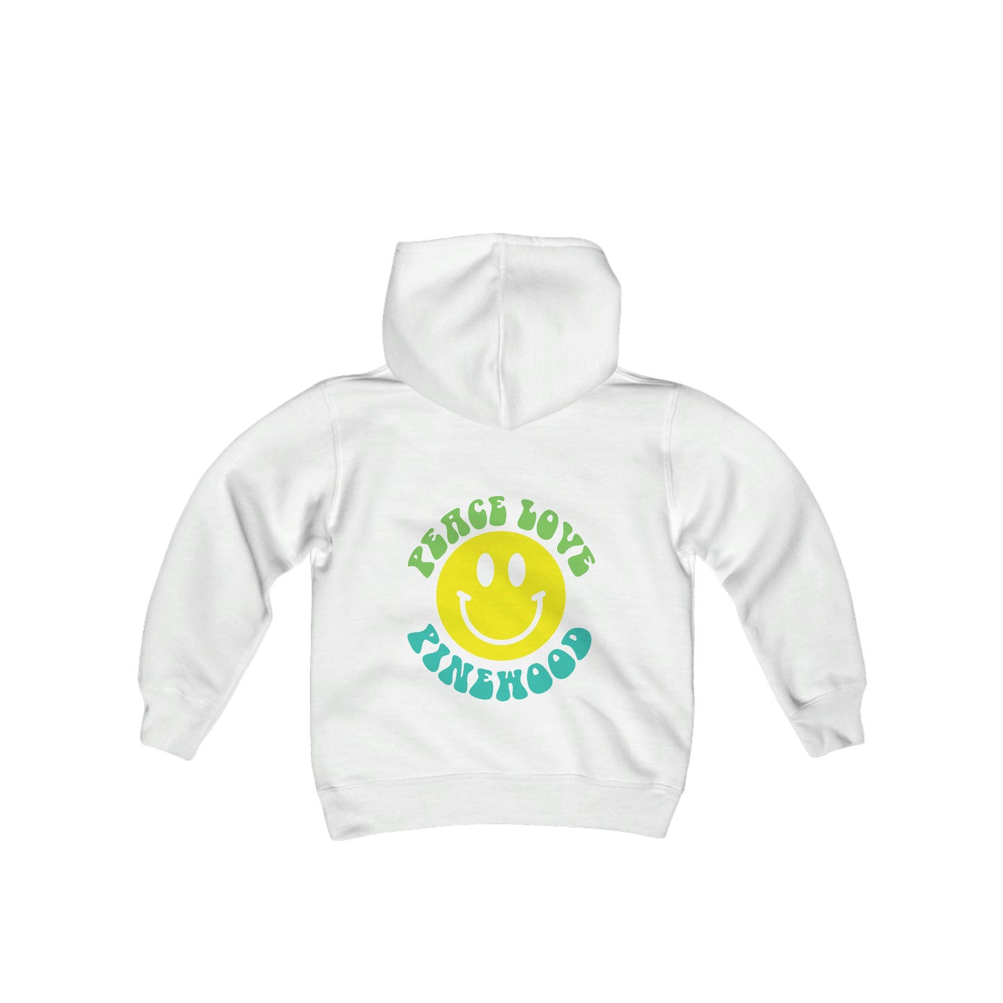 Peace, Love, Pinewood Youth Heavy Blend Hooded Sweatshirt