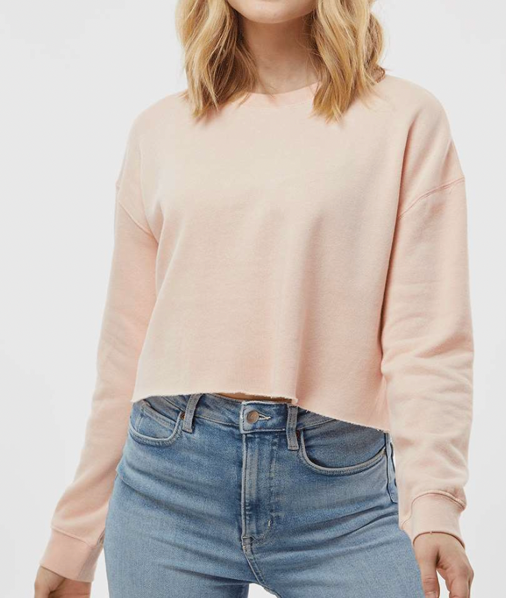 Hand Embroidered Cropped Sweatshirt