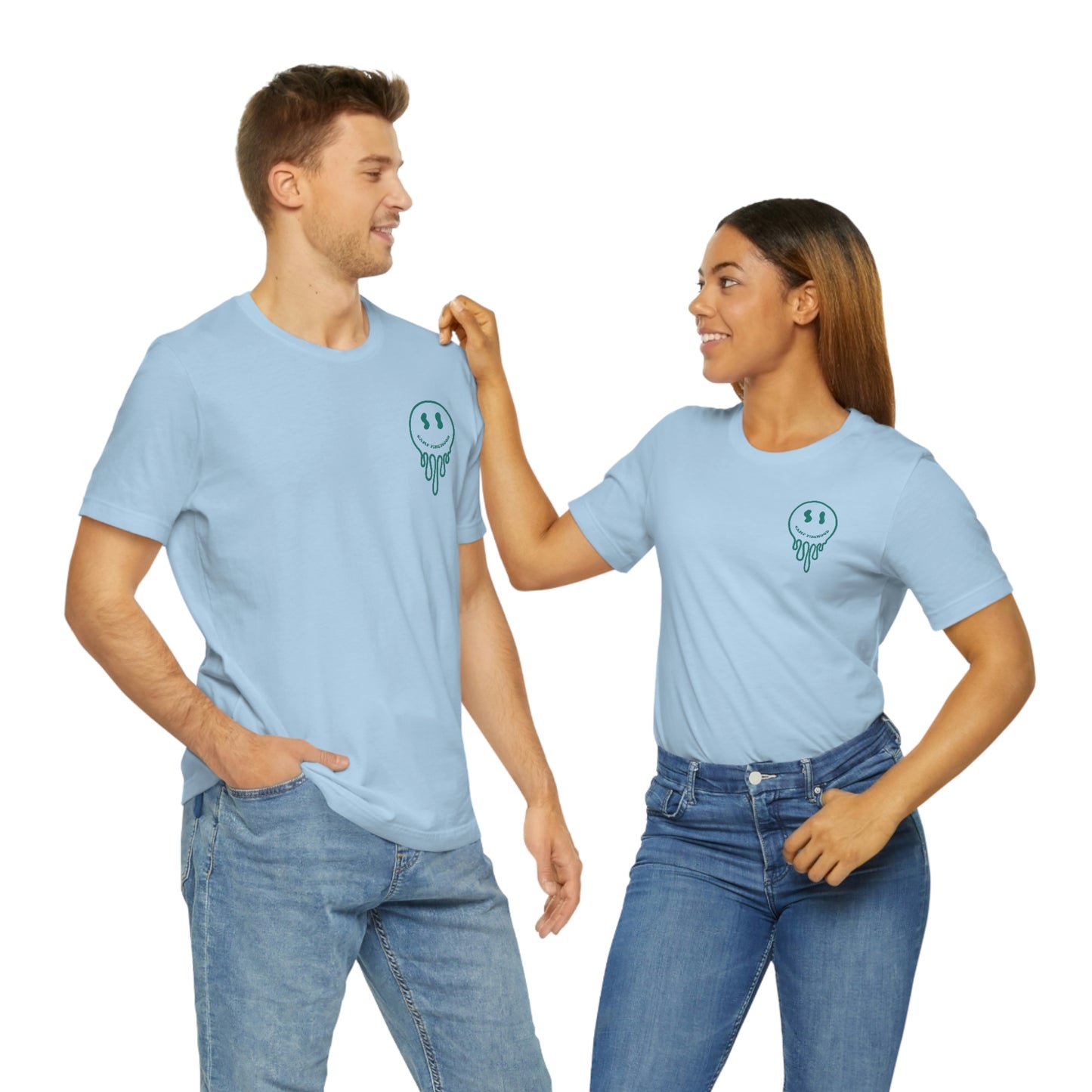 Pinewood Green drip smiley Adult SS Tee (multiple colors)