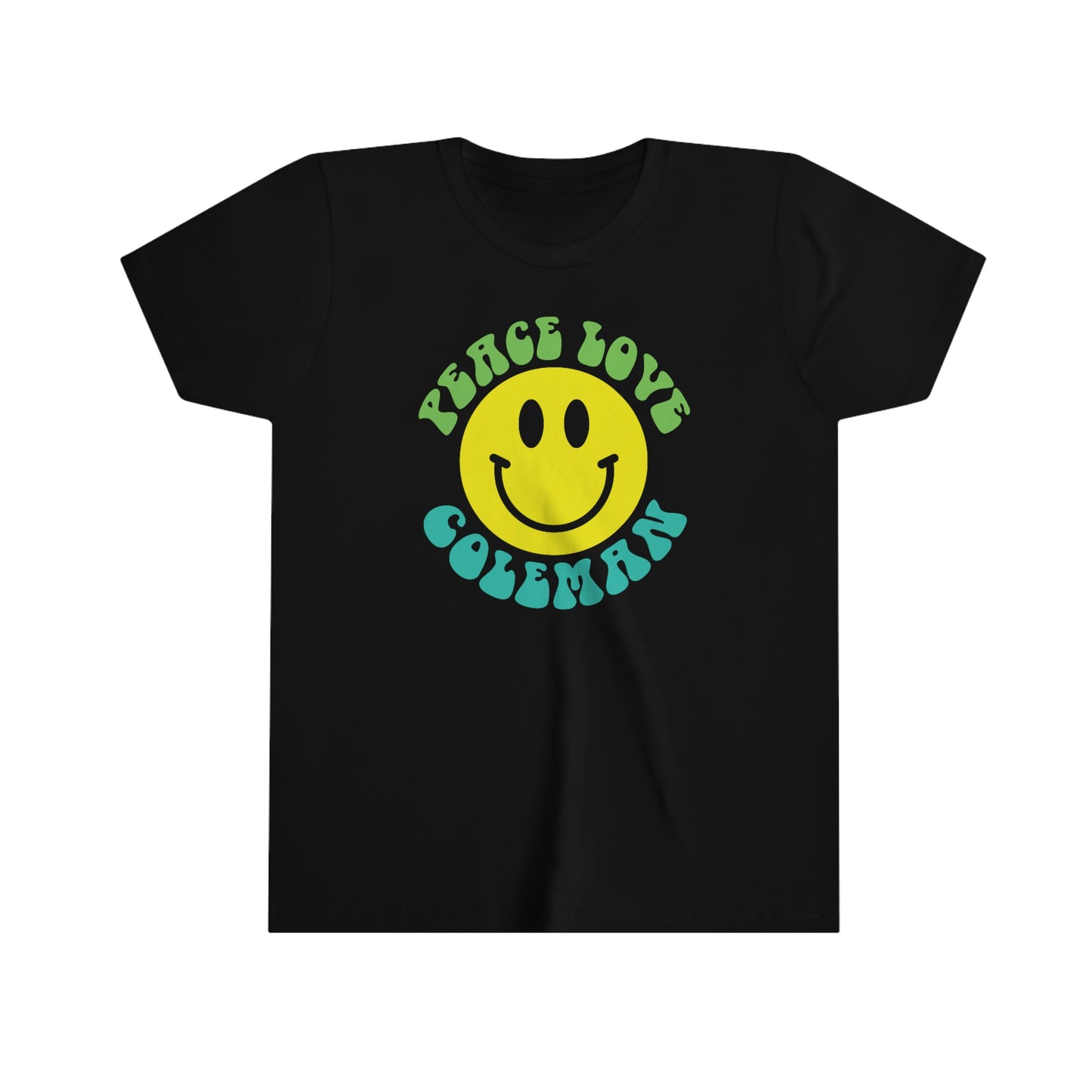 Blue Peace, Love and Coleman Youth Short Sleeve Tee (multiple colors)