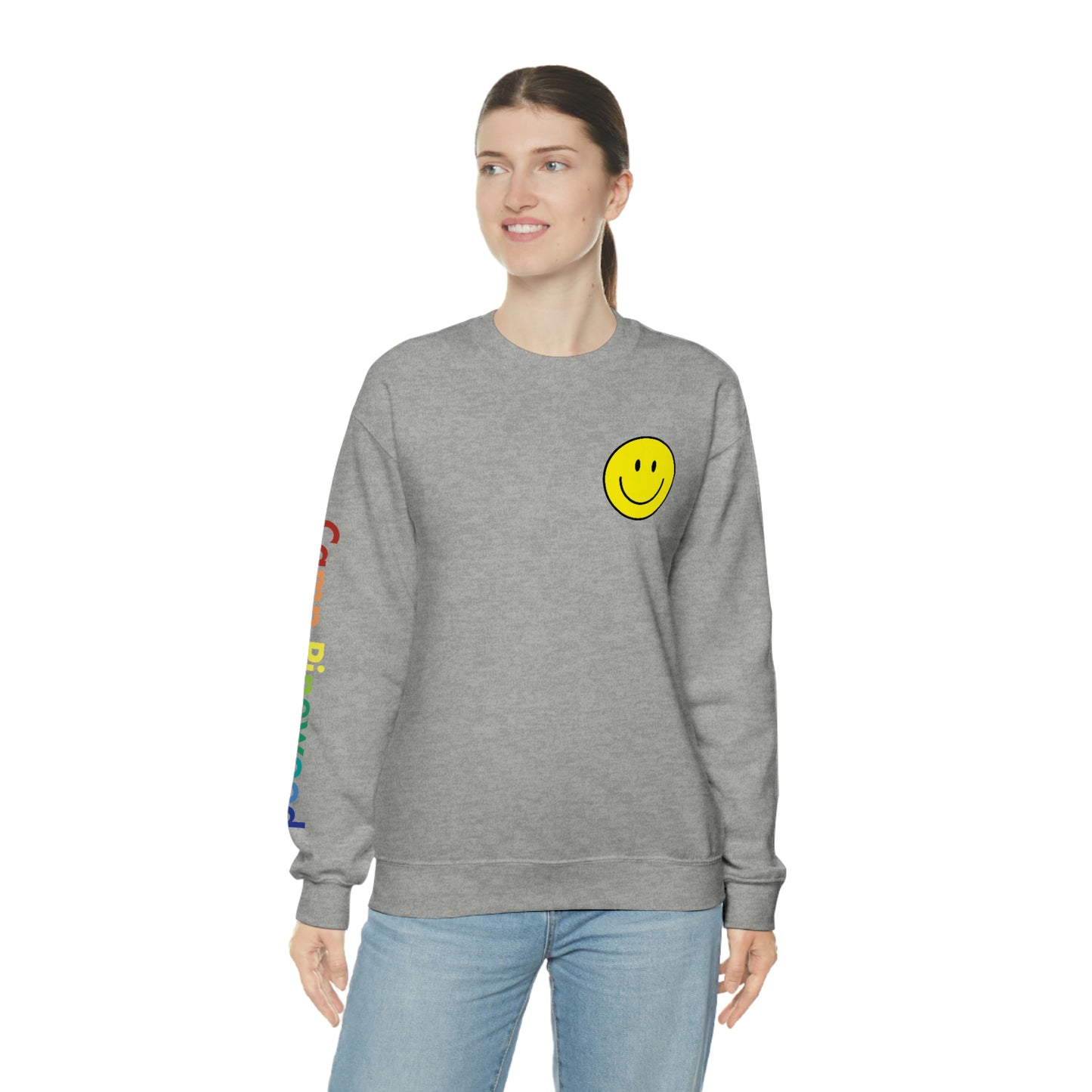 Pinewood rainbow arm and smiley logo Adult Unisex Heavy Blend Crewneck Sweatshirt (multiple colors)