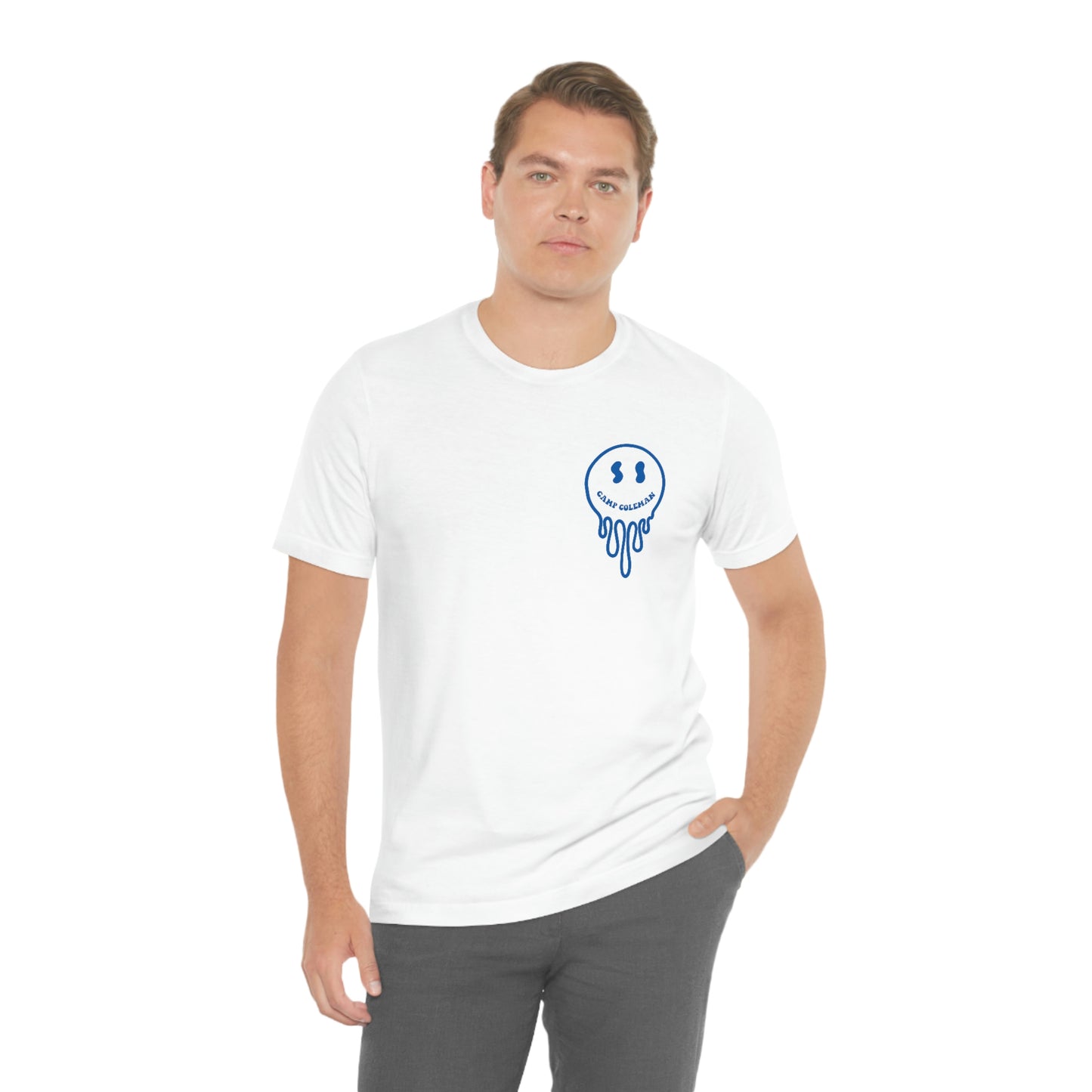 Coleman Blue drip smiley Adult SS Tee (multiple colors)