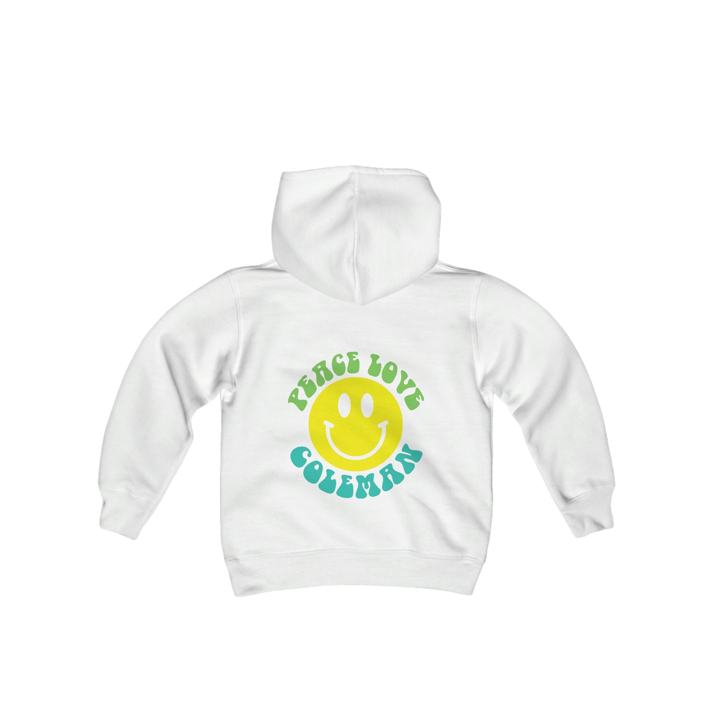 Peace, Love, Coleman Youth Heavy Blend Hooded Sweatshirt