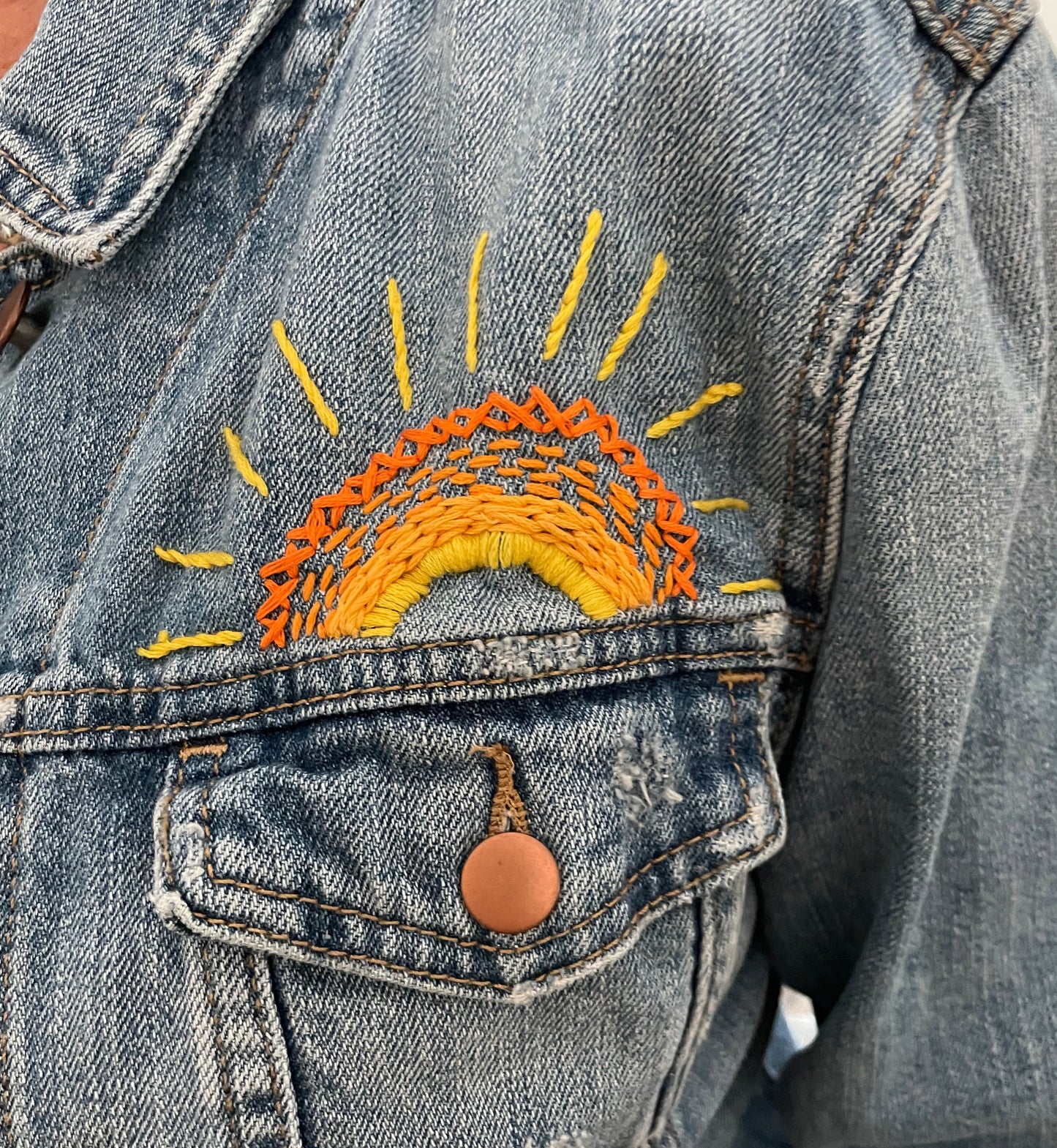 Jean Jacket - Adult (hand embroidered)