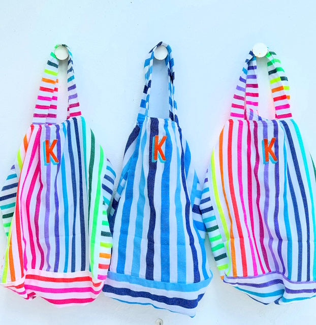 Las Bayadas Mexican striped lightweight Beach Tote Bag - multiple color options