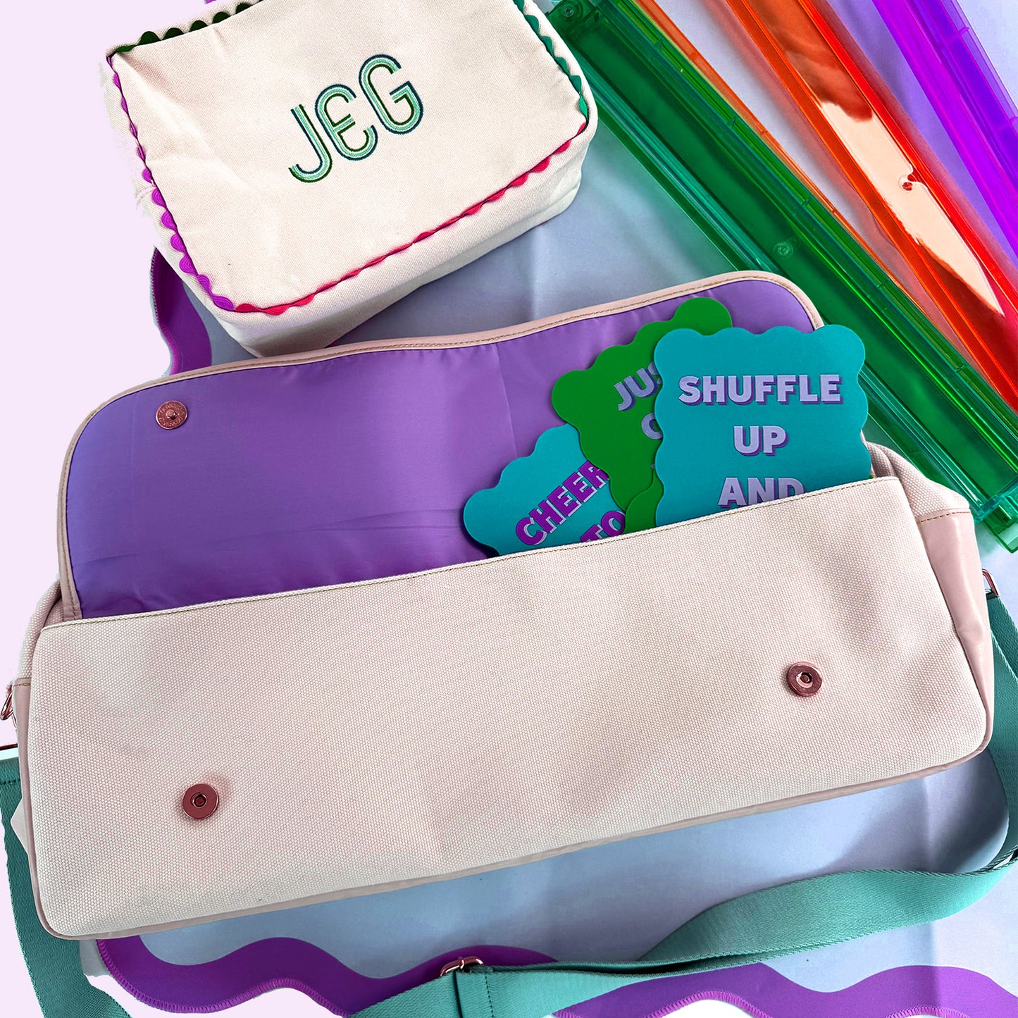 Mahjong Travel Bag with Tile Pouch & Strap | Personalized Embroidery Included