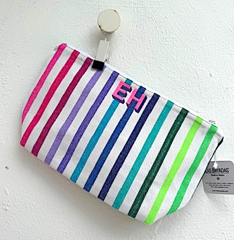 Las Bayadas Mexican striped waterproof zip clutch - XL waterproof