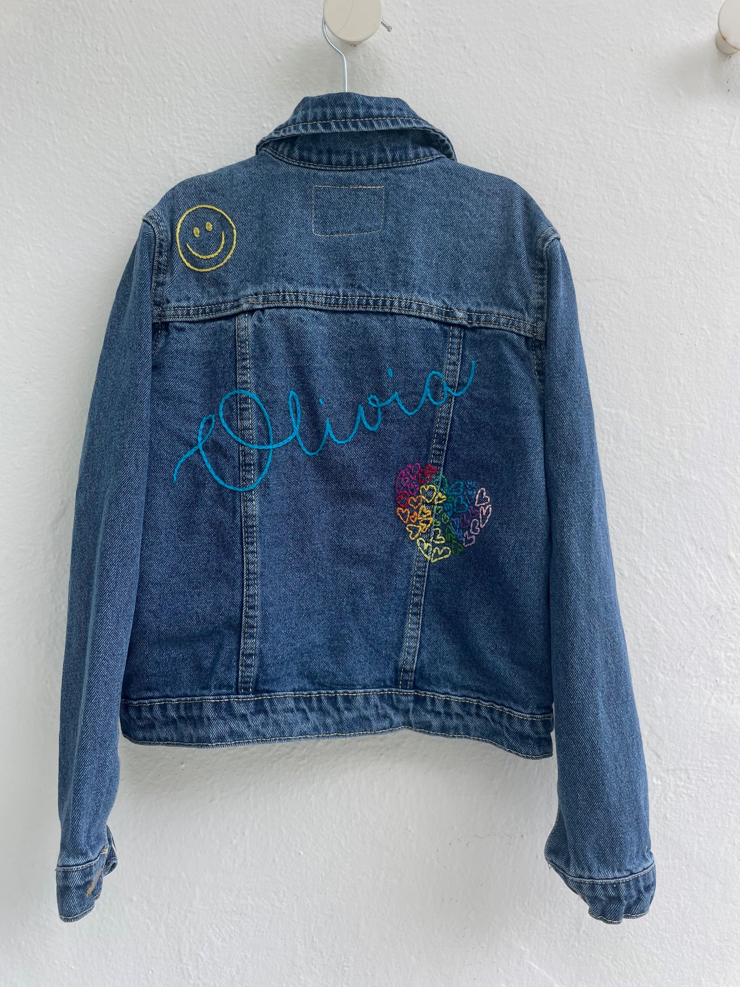 Jean Jacket - youth (hand embroidered) – CanteenByNatalie