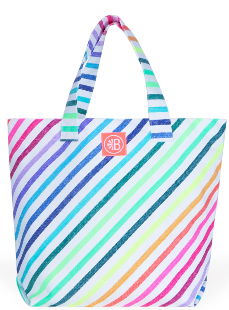 Las Bayadas Diagonal Striped Mexican Beach Tote Bag