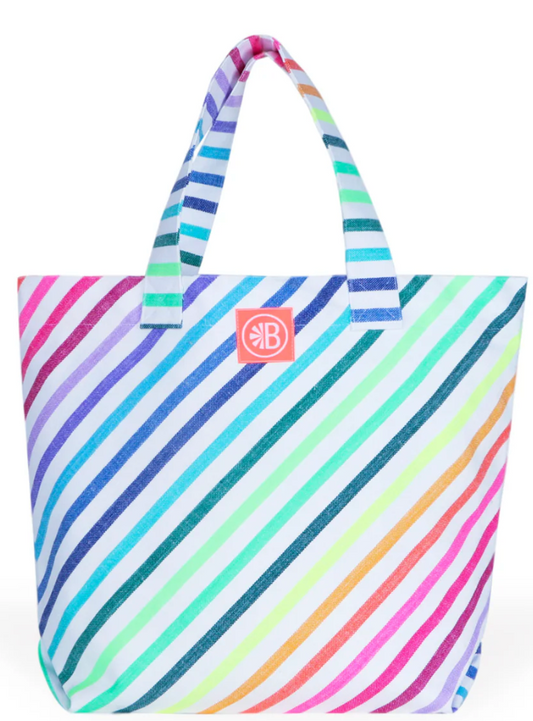 Las Bayadas Diagonal Striped Mexican Beach Tote Bag