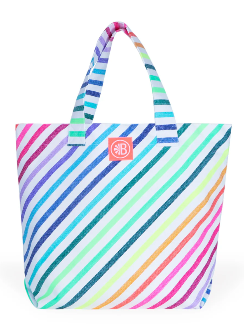 Las Bayadas Diagonal Striped Mexican Beach Tote Bag