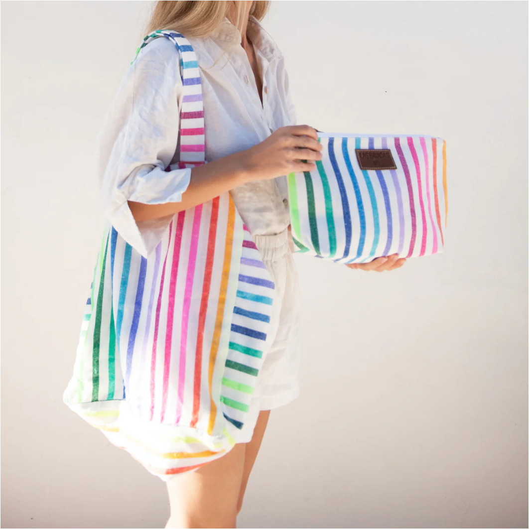 Las Bayadas Mexican striped waterproof zip clutch - XL waterproof