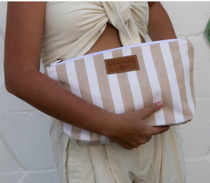 Las Bayadas Mexican striped waterproof zip clutch - XL waterproof