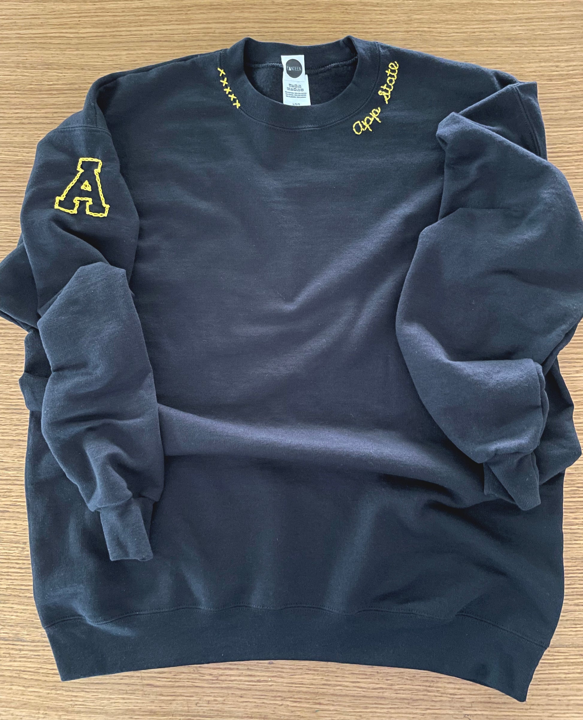 Hand Embroidered Unisex College/Team Sweatshirt - Main Image