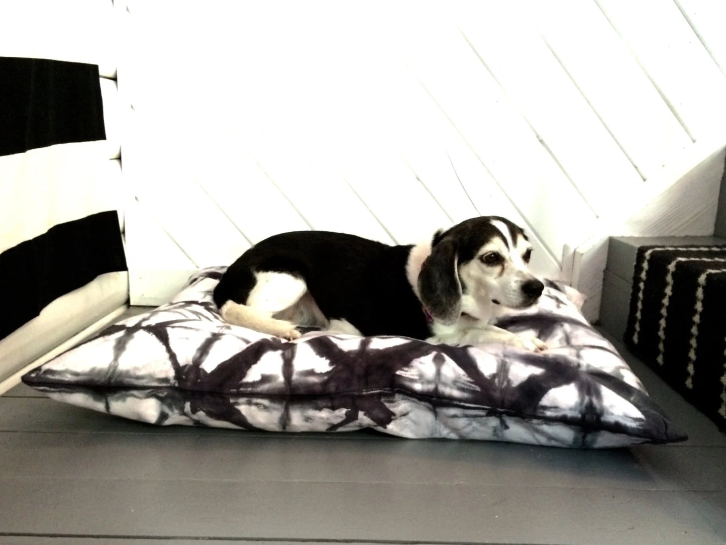 Tie Dye Dog Bed Cover - Black - Medium - 34" w x 28" h