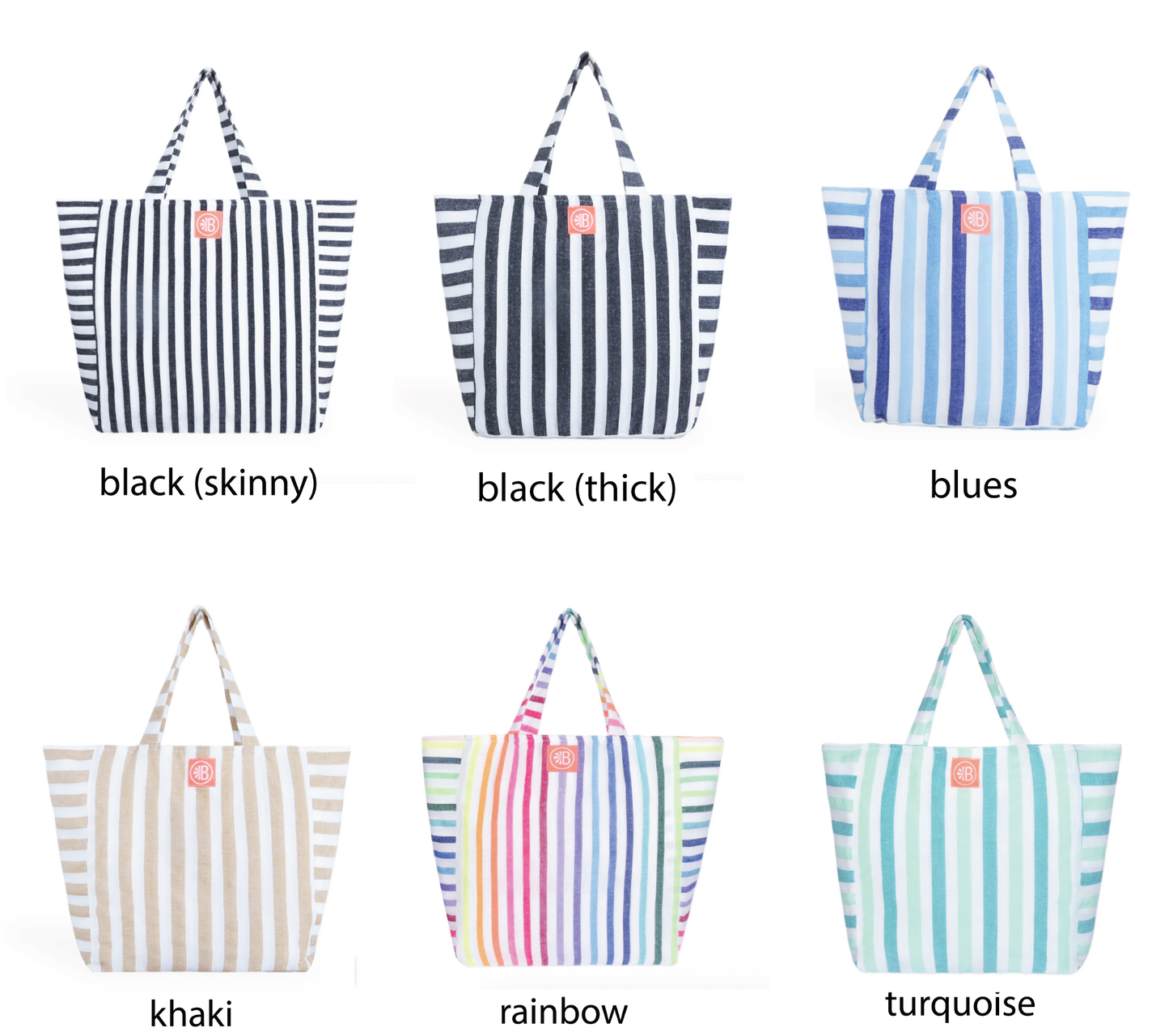 Las Bayadas Mexican striped lightweight Beach Tote Bag - multiple color options