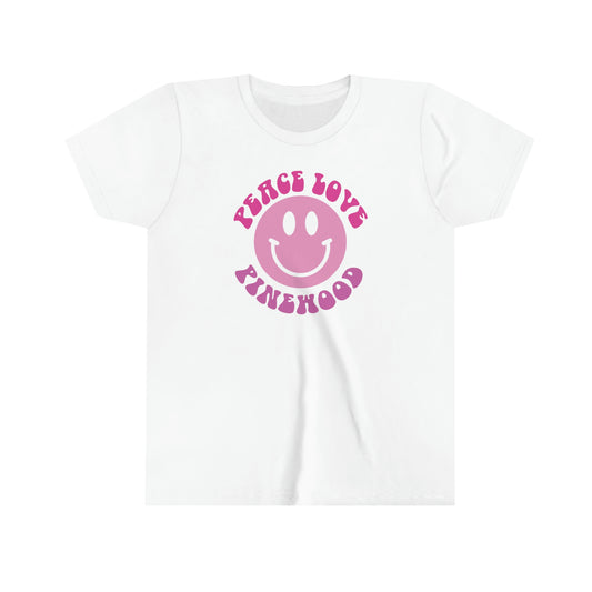 Peace, Love, Pinewood Pink Youth Short Sleeve Tee (multiple colors)